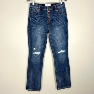 CAbi Women's Straight Leg Jeans in Dark Blue Wash